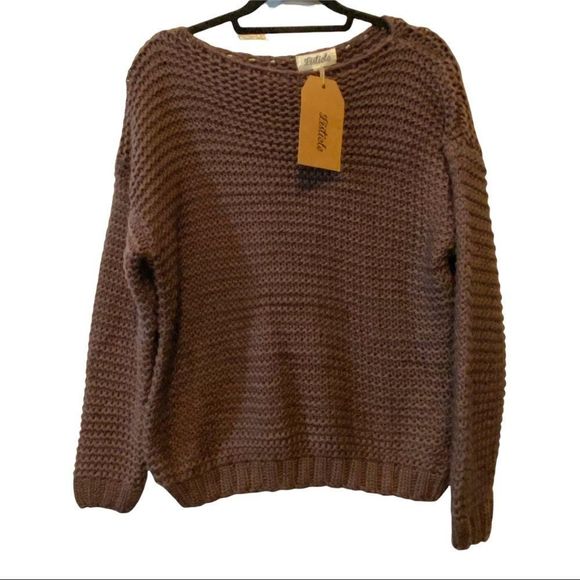 NWT LISTICLE wool/acrylic blend chunky knit long sleeve oversized sweater small - Picture 1 of 8